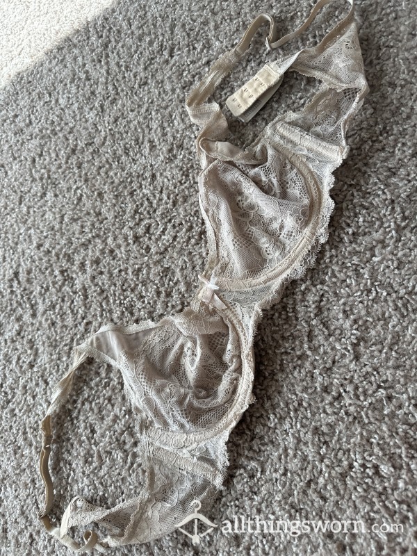 Old Nude Lace Bra