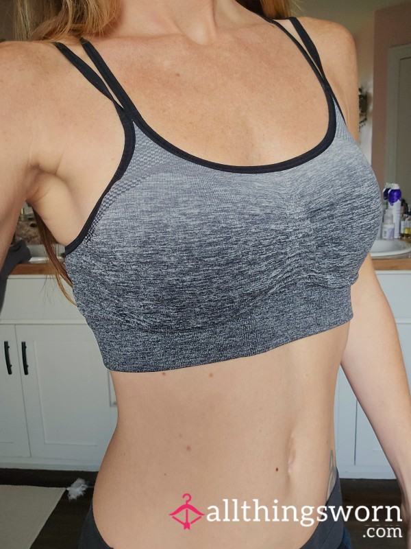 Old Ombre Grey Sports Bra