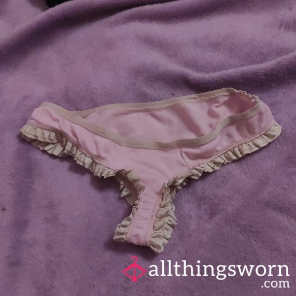 Old Pink Frilly Thong