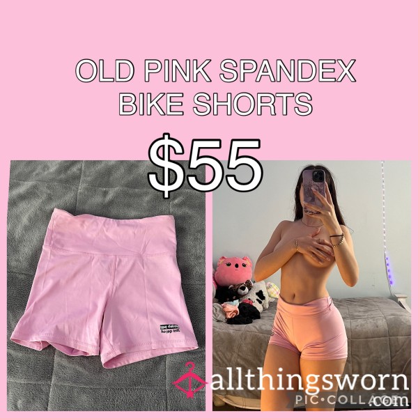 OLD PINK SPANDEX BIKE SHORTS