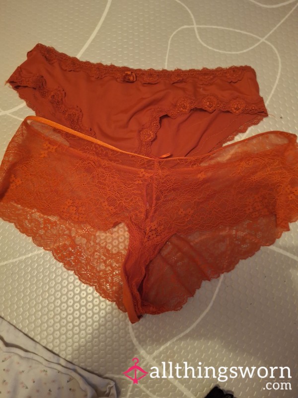 *SOLD* Old Red S**y French Knickers, Taking Requests To Wear For 24-48 Hrs