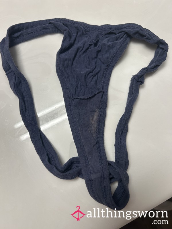 Old Stained Navy Thongs