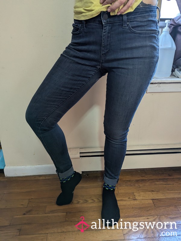 Old Stretch Jeans With The A** Wearing Out