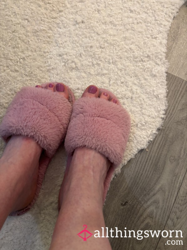 Old Tatty Pink Slippers Very Dirty