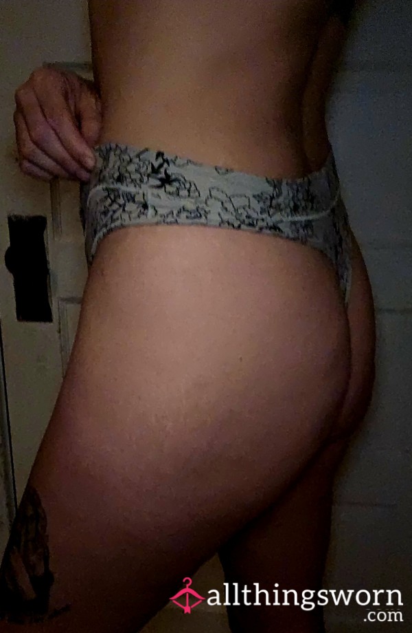 Old Well-worn Flor*l Thong Underwear