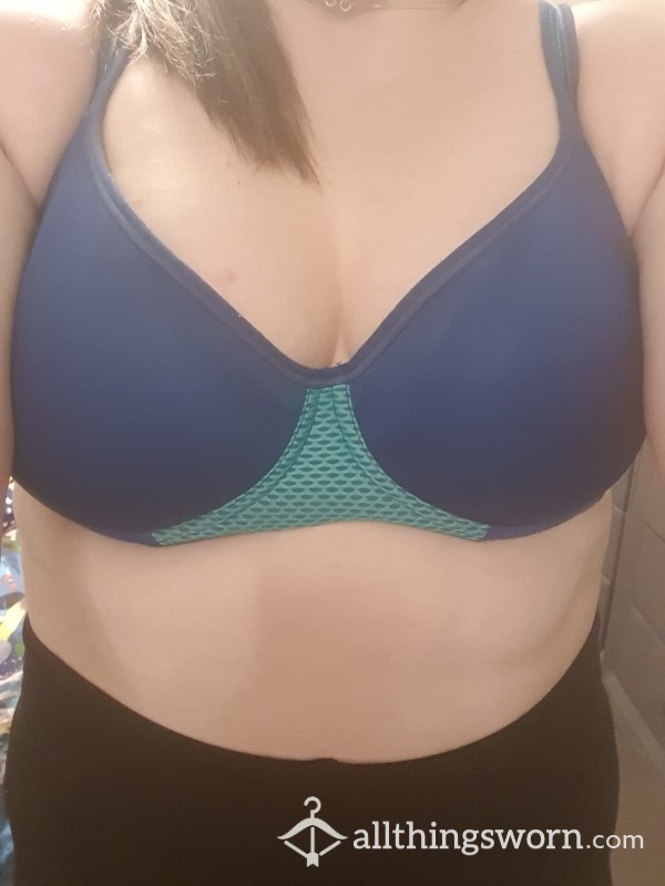 Old Well Worn Sports Bra - Blue