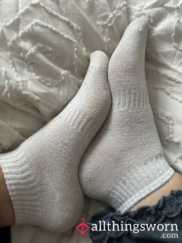 Old White Dirty Ankle Socks