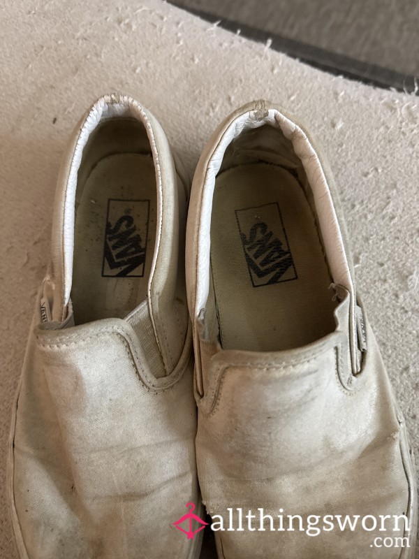 Old White Slip On Vans