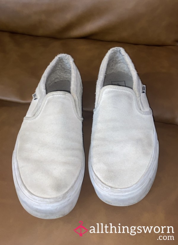 Old White Vans With Fuzzy Insides