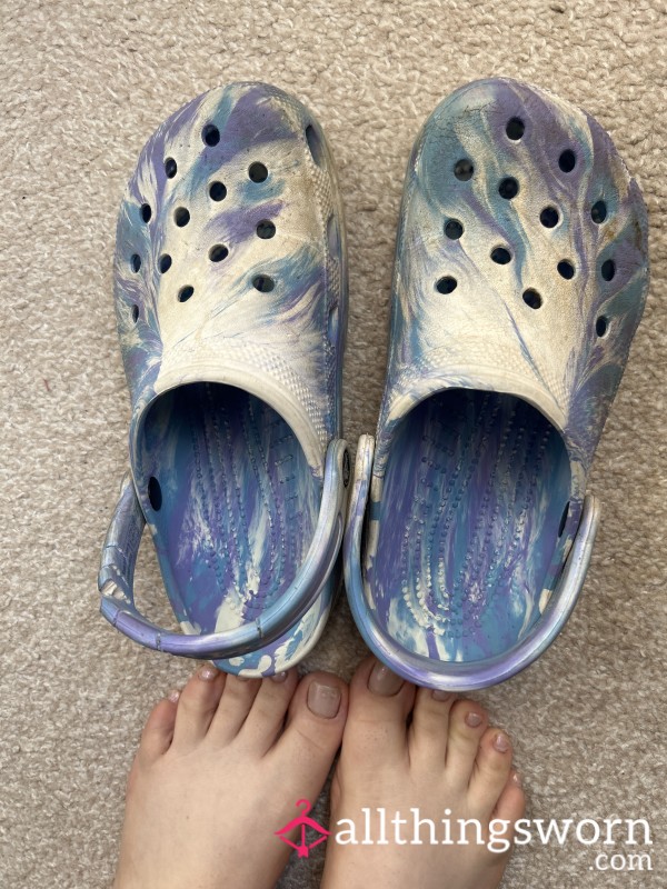 Old Worn Blue Crocs