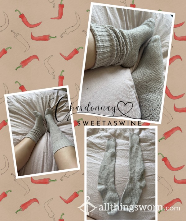 🦶🏼Old Worn Grey Knitted Socks🩶🧦