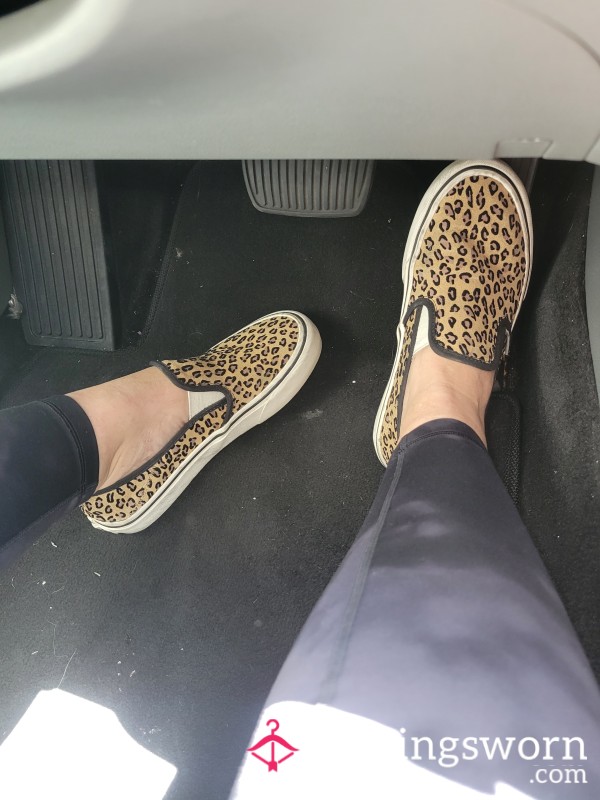 Old Worn Leopard Slip On Van's