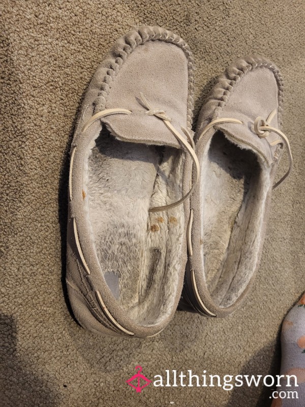 Old Worn Size 11 Moccasins