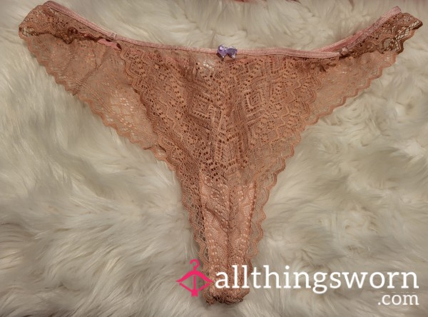 Old XL Pink Lace Thong