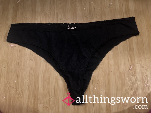 One Day Worn Black Lace BBW Panties