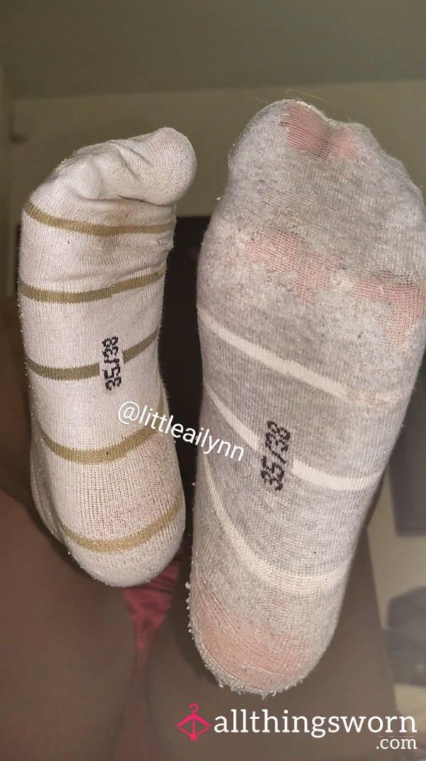 5 Saves!!! Who's Going To Be First? ONE OF A KIND LISTING! Come To See Why! Well-worn H&M Cotton Socks. Be The First To Sniff ME! Shipping Included