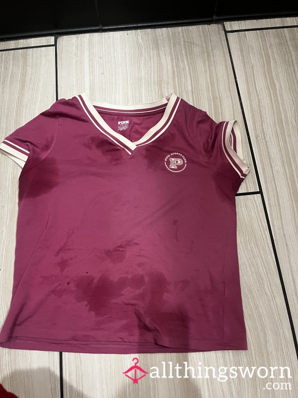 One Week Worn Sweaty Gym Top ( Pink Brand)