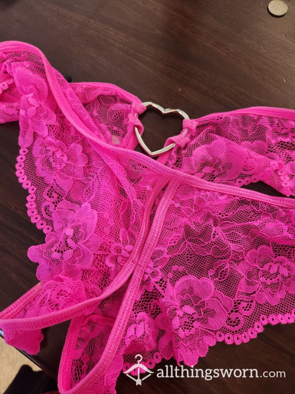 HALF OFF!! Open Crotch Pink Princess Thong