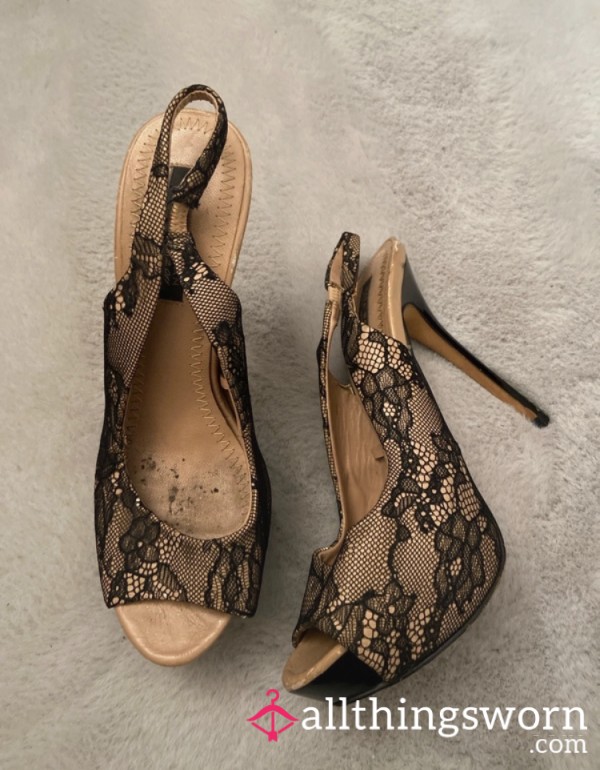 Open Toe Lace Super High Pumps #2 Shoe