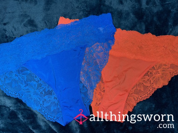 Orange & Blue Lace Bandeau Panties