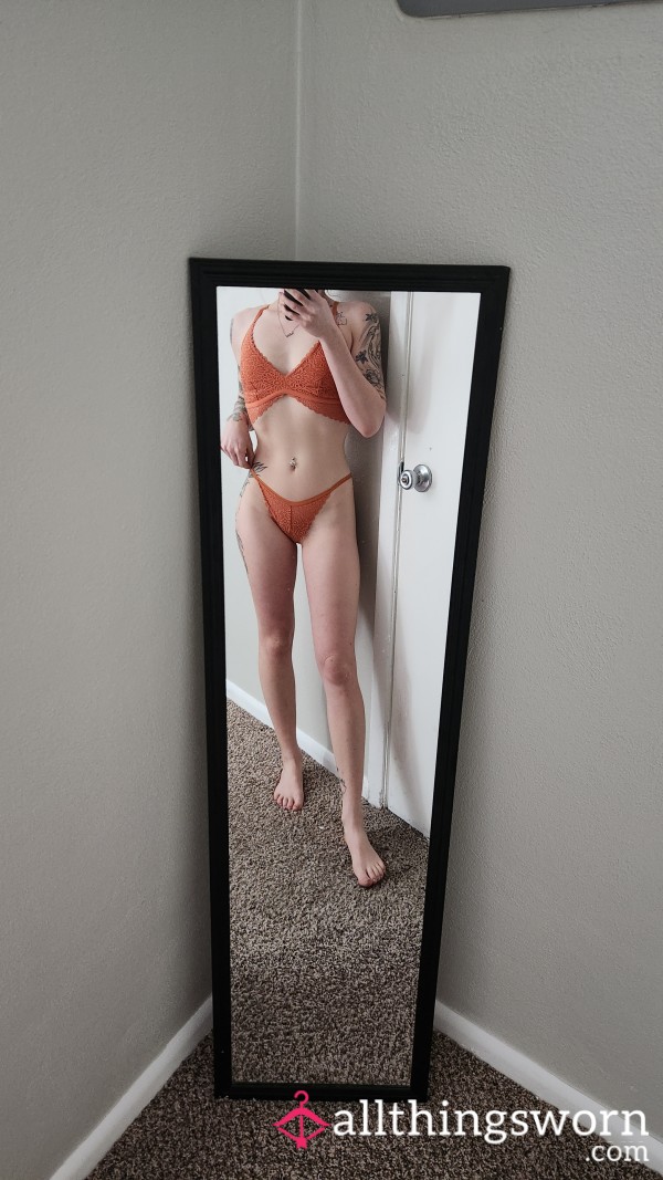 🧃 Orange Bralette And Cheeky Panty Set 🧃