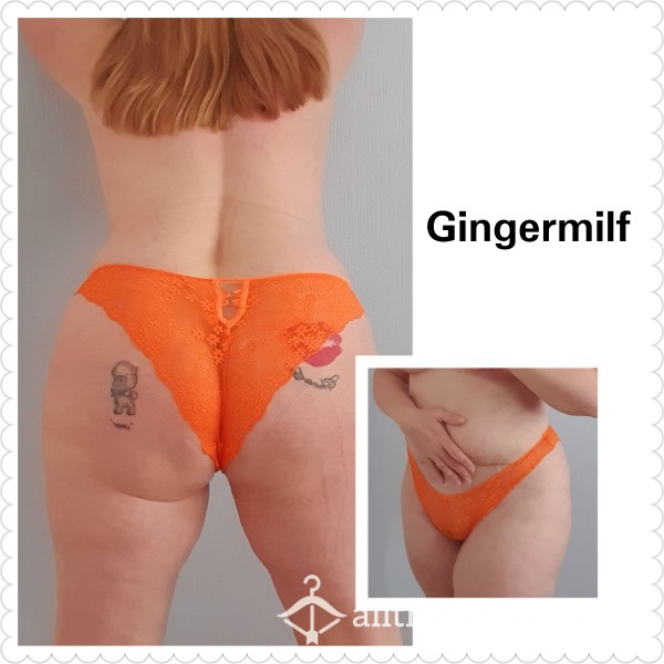 Orange Brazilian Lacy Panties