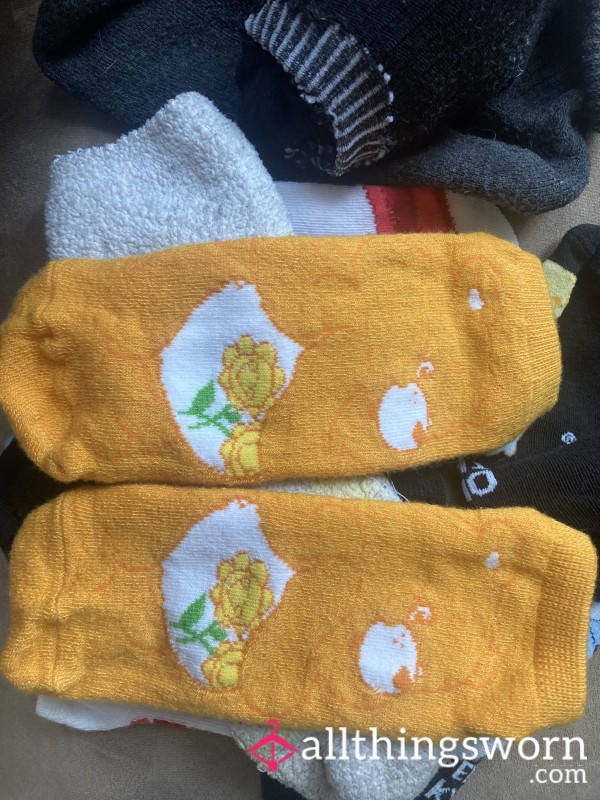 Orange Care Bear Ankle Socks