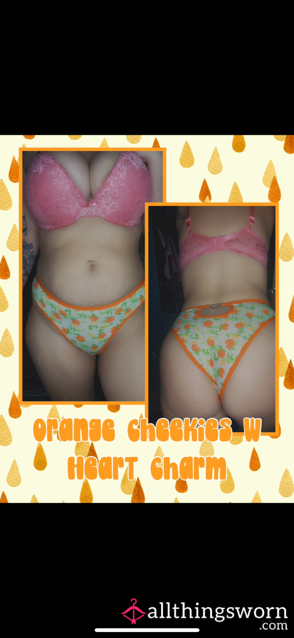 Orange Heart Charm Cheekies