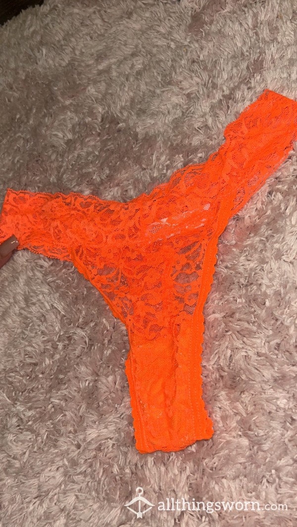 Orange Lace Thong