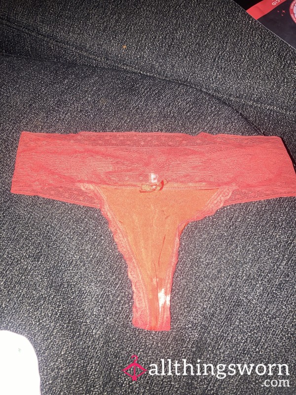 Orange Lace Thong