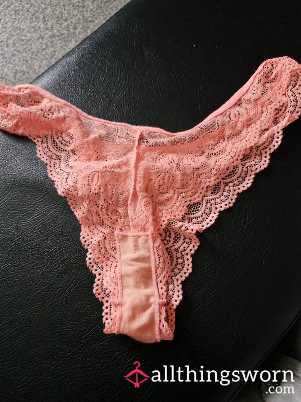 Orange Lacey Panties, Worn After Pleasuring Myself