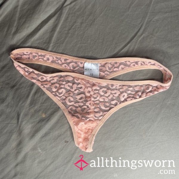 Orange Leopard Lace Thong