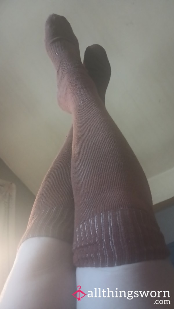 Orange Long Socks Well Worn