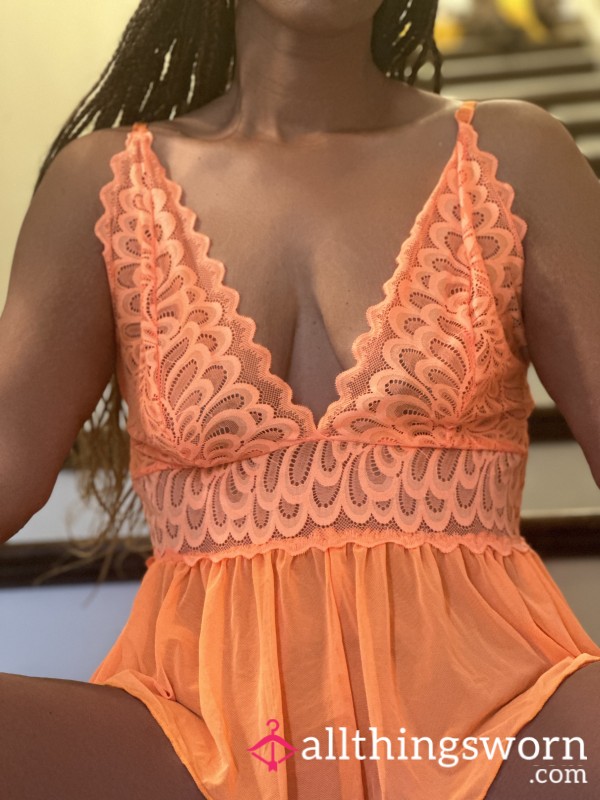 Orange Sleep Romper (lingerie)