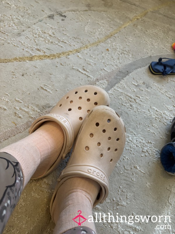 Orange Socks Dirty Crocs