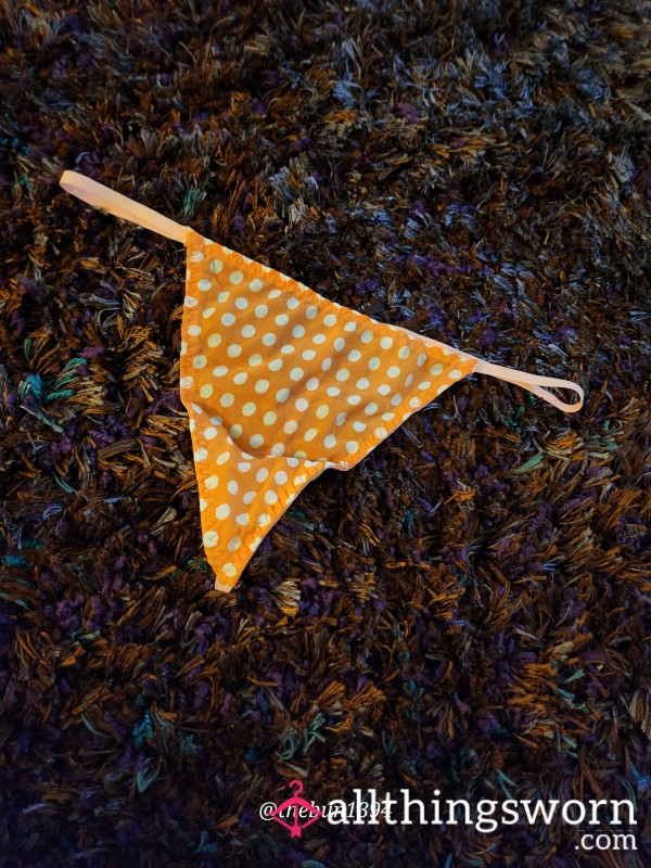 Orange/ White Polka Dot G-String