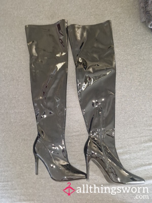 Over Knee Shiny PVC Boots