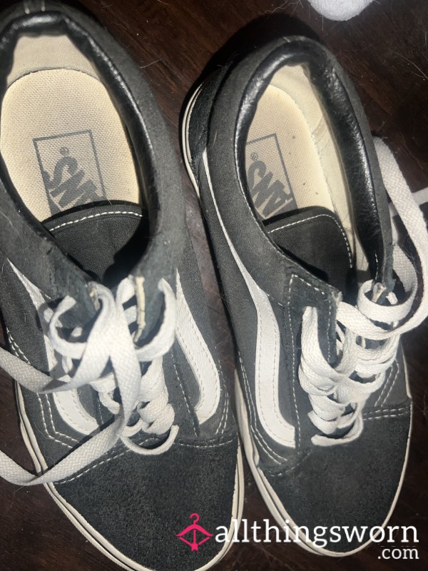 Overworn Black And White Vans