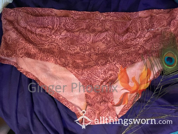 Panties:  Burnt Sienna And Pale Pink/Beige, Worn Over 5 Years <3