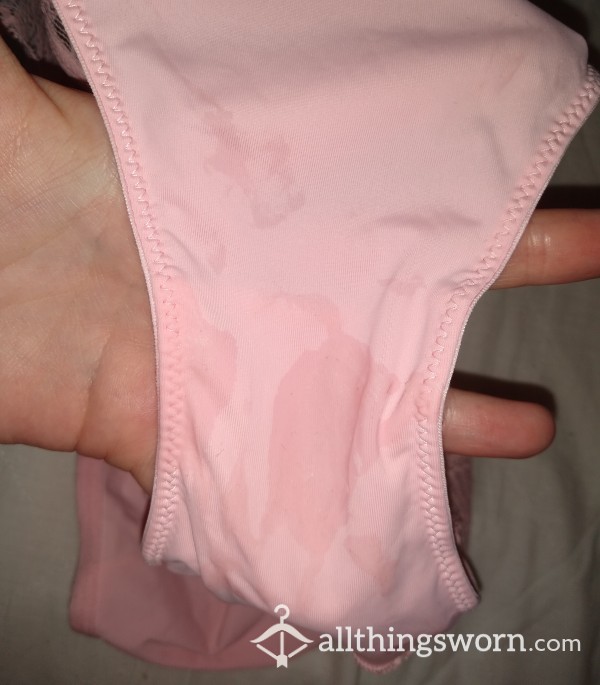 BBW Panty Stuffing Photos 🌸 Pink Panties, Thunder Thighs, Hairy Pu**y 🌸 3 Pics Total