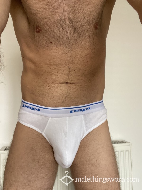 Papi White Briefs Worn To Gym & Work