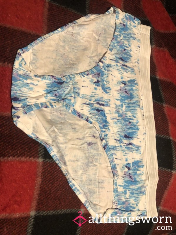 Patterned Blue, White, And Purple Panties