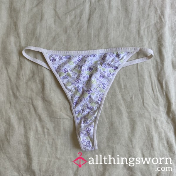 Patterned Cotton Thong