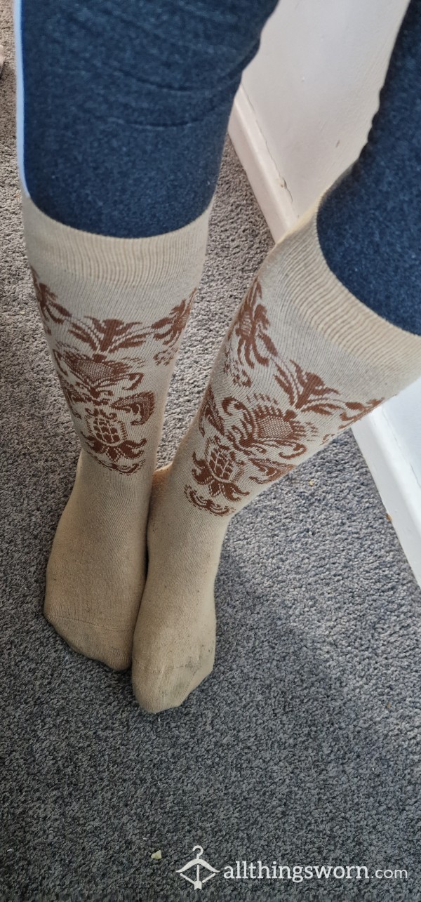 Patterned Long Socks Well Worn