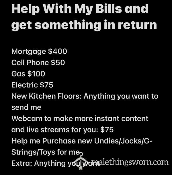 Pay My Bills And Be A Good Sub