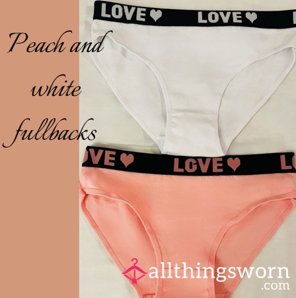 Peach And White Fullback Panties