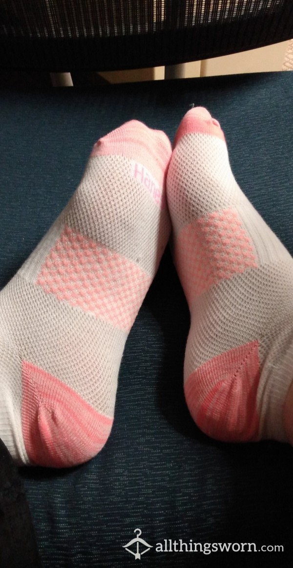 Nurse's Peach And White Socks