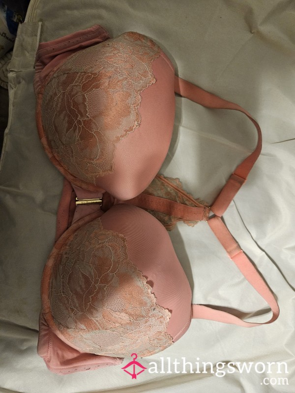 Peach Front Buckle Bra