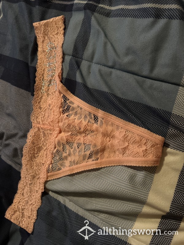 Peach Juicy Lacy Thongs