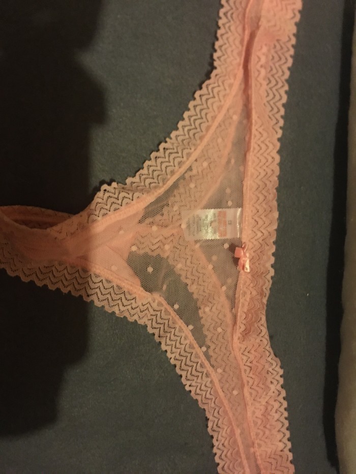 Peach Lace Thong